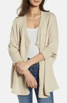 Madewell Seabank Open Front Knit Cardigan Sweater Oatmeal Beige