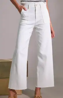 White flare jeans