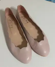 French Sole Jigsaw Scalloped Pink Ballet Flats Size 6 1/2