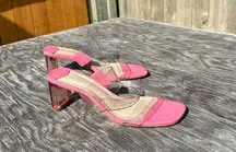 Schutz  Ariella Sandal pink clear heel size 6.5 spring summer club beach