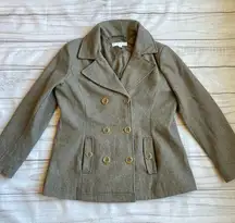 New York & Company Wool Blend Double Breasted Winter Peacoat Size L