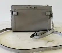 MICHAEL KORS Payne Pearl Grey Leather Small Crossbody Crossbody Bag