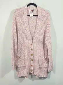 Torrid Women's Cream & Mixed Threads Button Up V-neck Cardigan Size 2 NWT