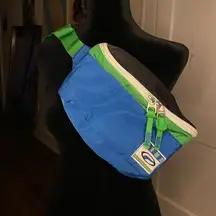 Retro Puma blue & green belt bag