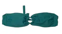 Zaful Green Ring Detail Swim Top Ruched Strapless Bikini Top US 6