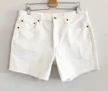 Levi’s 501 Premium White Denim Denim Cut Off Jean Shorts Size 34