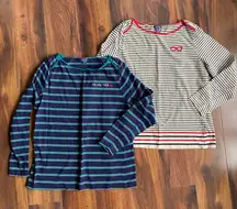 4/$20 Set of 2 Izod Boatneck 3/4 Sleeve Striped Shirts