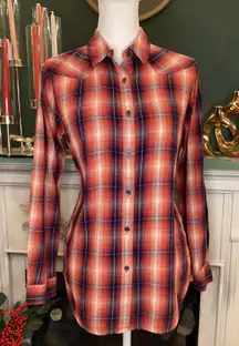 Ariat Womens Real Billie Rae Plaid Long Sleeve Relaxed Fit Cotton Shirt Size S