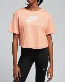 Nike  NSW Air Short Sleeve Mesh Cropped Top Crimson Bliss Orange