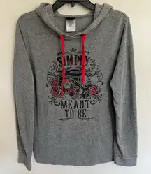 Womens Modernlux Nightmare Before Christmas Graphic Print Hoodie Gray Size Large