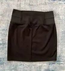 Attention Black Wide Elastic Waistband Mini Skirt 