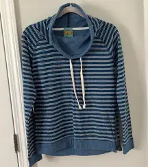 Stripped cowl neck sweater with side zipper detail in size Medium