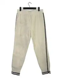 J. Crew Bouclé Texture Striped Sweater Joggers Old School Style M Cream #3198