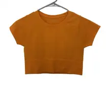 Offline by Aerie Orange Short Sleeve Athletic Crop Top Size Small Casual Minimal