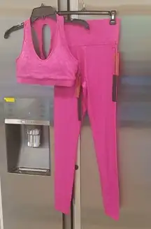 💕CARBON38💕 Leopard Takara Shine Set Action Bra 2.0 + High Rise F/L Legging NWT