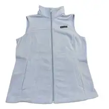 Columbia Sweater Vest Womens Full‎ Zip Pale Blue/Gray Fleece Polyester Medium