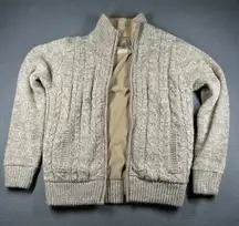 Amongst Others Cable Knit Sweater Womens M Sherpa Lined Full Zip Up Sweater