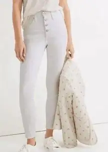 Madewell 10" high rise skinny crop button fly white jeans Size 26