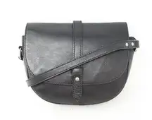 American Eagle The Wander Collection Leather Saddle Bag Crossbody Black