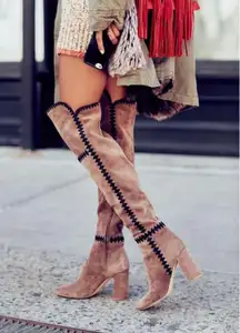 Vintage Sigerson Morrison Suede Over The Knee-High Boots Taupe Women's Size 6