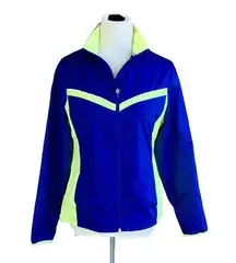 DANSKIN ZIP FRONT, COLLARED JACKET  M ROYAL OCEAN POLYESTER ATHLEISURE DANCE