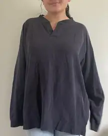 Navy Blue Long Sleeve Henley