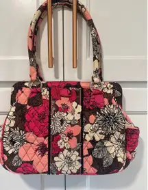 Vera Bradley Quilted Floral  Mocha Rouge Shoulder Bag Pink Brown Cream purse