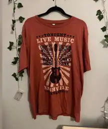 Canvas Nashville Rusty Red Graphic Tee Size XXL