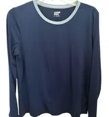 Lands' End Unisex Thermal Long Sleeve‎ Base Layer Shirt Blue M