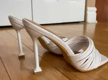 White Stiletto Slip On High Heel Sz 7