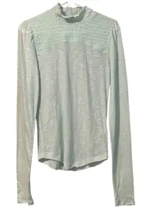 Free People Caroline Mock Neck Top Womens Medium Cottagecore Style OB1224273‎