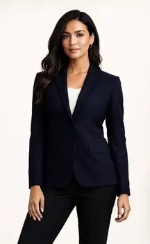 Brooks Brothers 346 Women's Black Career Work Classic Fit Wool Blazer Size 10