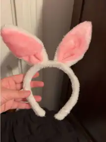Bendable White & Pink Bunny Ears Costume 