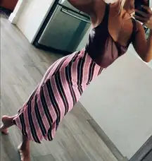 Pink Striped skirt
