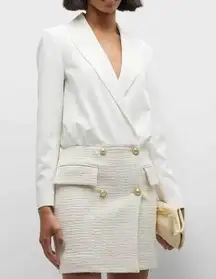 Derek Lam 10 Crosby Chiara White Tweed Blazer Mini Dress Size 0