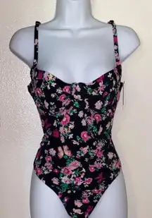 VICTORIA’S SECRET ONE PIECE SWIMSUIT FLORAL BUTTERFLY