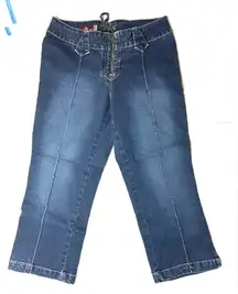 Vintage Jordache Lo-Rise Stretch Zip Capri Jeans Women’s‎ Juniors 7 / 8 Blue Tie