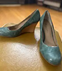Women's M.M. LaFleur Green Wedge Heels Size 6.5