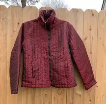 Express Burgundy Black Quilted Water Resistant Zip Front Jacket size‎ medium