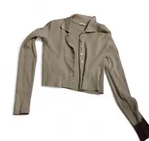 John galt button down cropped cardigan