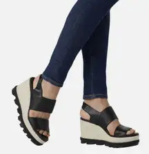 Womens Sorel Joanie II Hi Slingback Platform Wedge Leather Espadrille Sandal 9.5