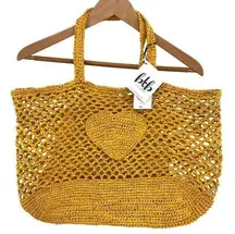 btb Heart Tote Canary Yellow New