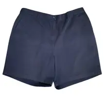 T5 L.L. Bean Cotton Shorts Casual Comfort High Waist Navy Blue 18W