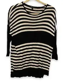 Mango MNG  Basics Thin Knit Striped Sweater Size Small