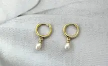Elegant White Pearl Dangle Drop Earrings for Women