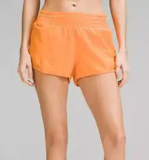 Lululemon  Hotty Hot High-Rise Lined Short 2.5"    Lit Orange    Size 2   LW7AYYR