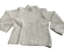 Vero Moda Shoulder Cutout Sweater‎ Knit Mock Neck Top Women's Small Cream