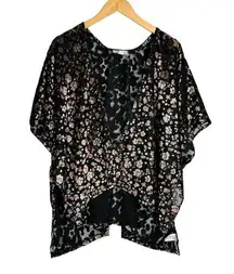 Loft NWT  Velvet Burnout Kimono Sz XS/S Floral Print