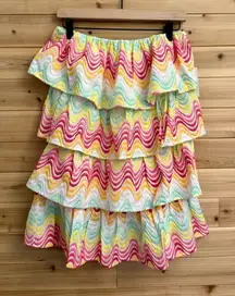 NWT Tularosa Size Small Finley Bright & Neon Tiered Cotton Mini Dress