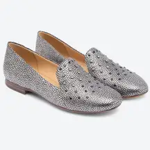 NATURALIZER Emiline Loafers Silver‎ NAEMILINE 4 metallic studded SIZE 10 leather